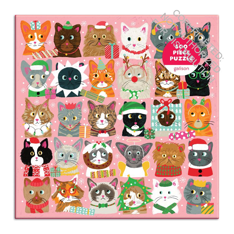 GALISON Festive Furballs 500 Piece Puzzle