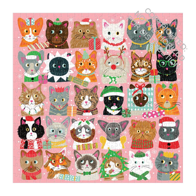 GALISON Festive Furballs 500 Piece Puzzle