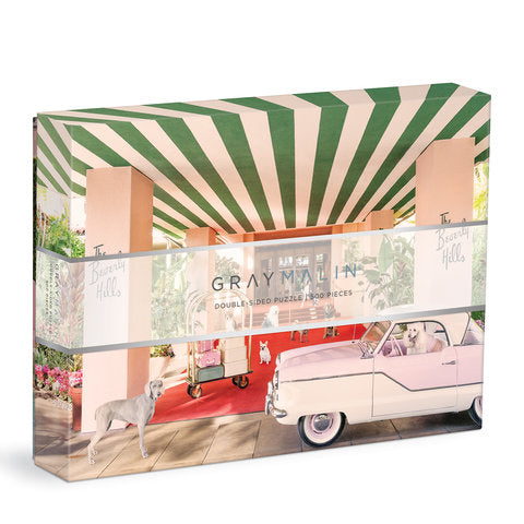 GALISON Gray Malin The Dogs at the Beverly Hills Hotel 500 Piece Double-Sided Puzzle