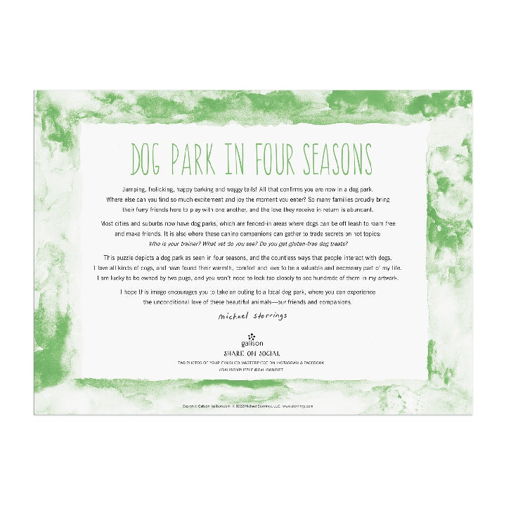 GALISON Michael Storrings Dog Park in Four Seasons 1000 Piece Puzzle