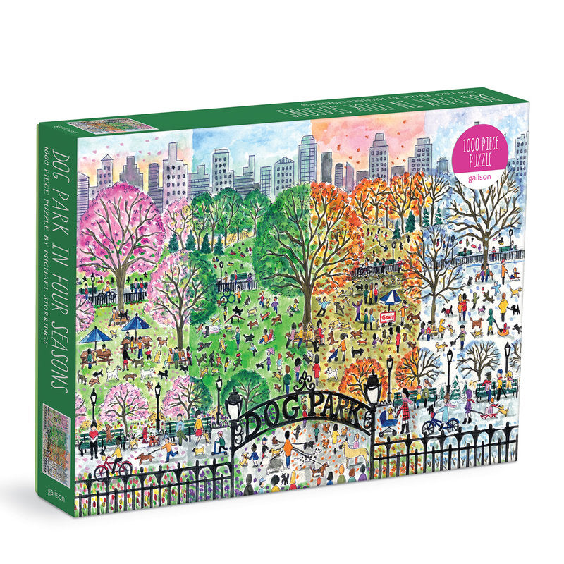 GALISON Michael Storrings Dog Park in Four Seasons 1000 Piece Puzzle