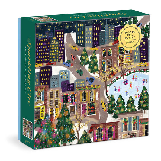 GALISON Joy Laforme Sparkling City 1000 Piece Foil Puzzle In a Square Box