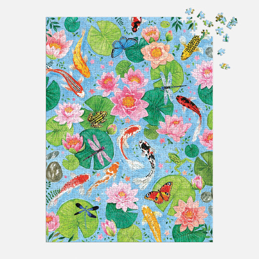 GALISON By The Koi Pond 1000 Piece Puzzle in Square Box