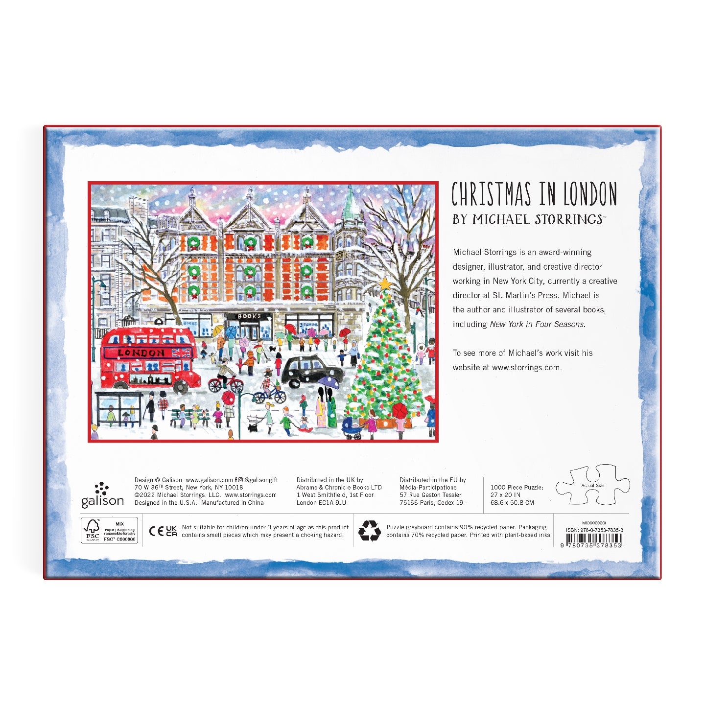 GALISON Michael Storrings Christmas in London 1000 Piece Puzzle