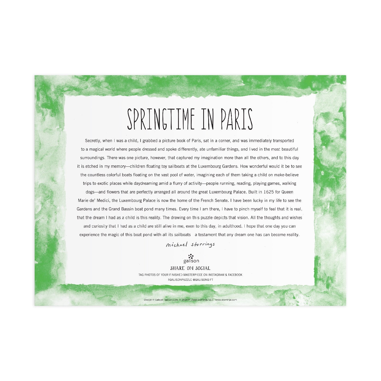 GALISON Michael Storrings Springtime in Paris 1000 Piece Puzzle
