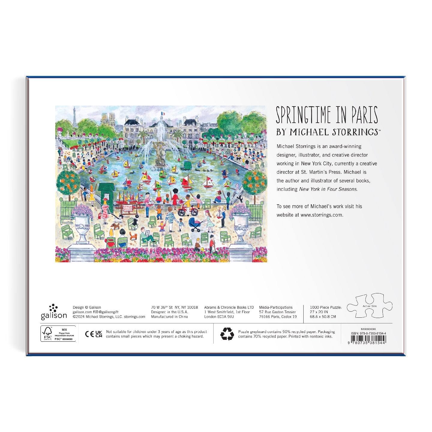 GALISON Michael Storrings Springtime in Paris 1000 Piece Puzzle