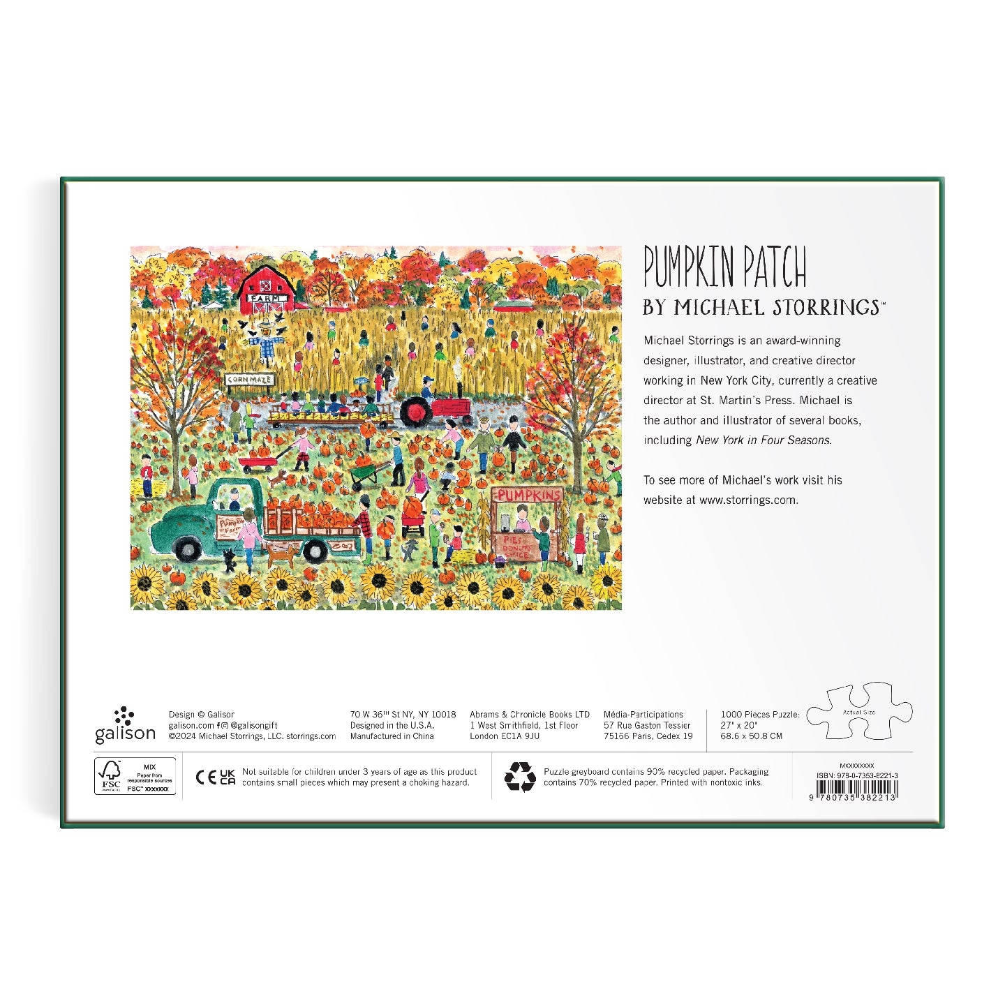 GALISON Michael Storrings Pumpkin Patch 1000 Piece Puzzle