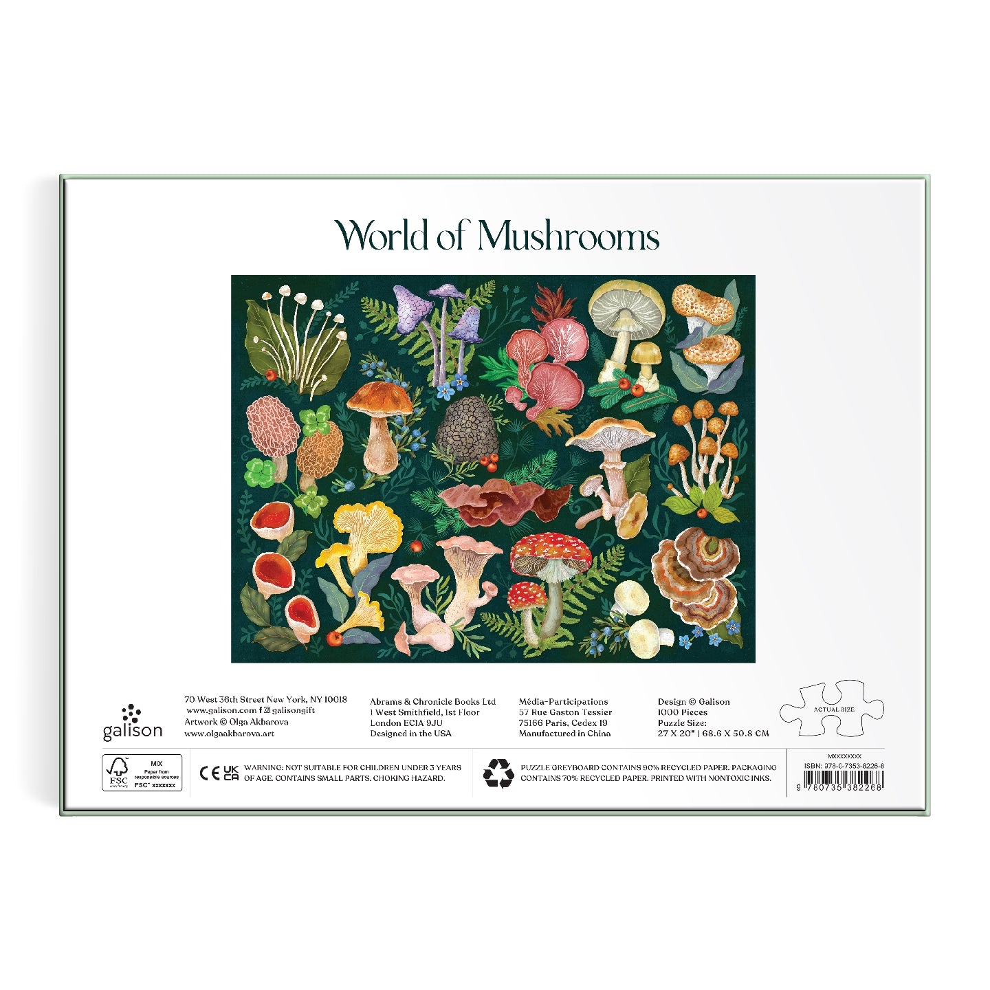 GALISON World of Mushrooms 1000 Piece Puzzle