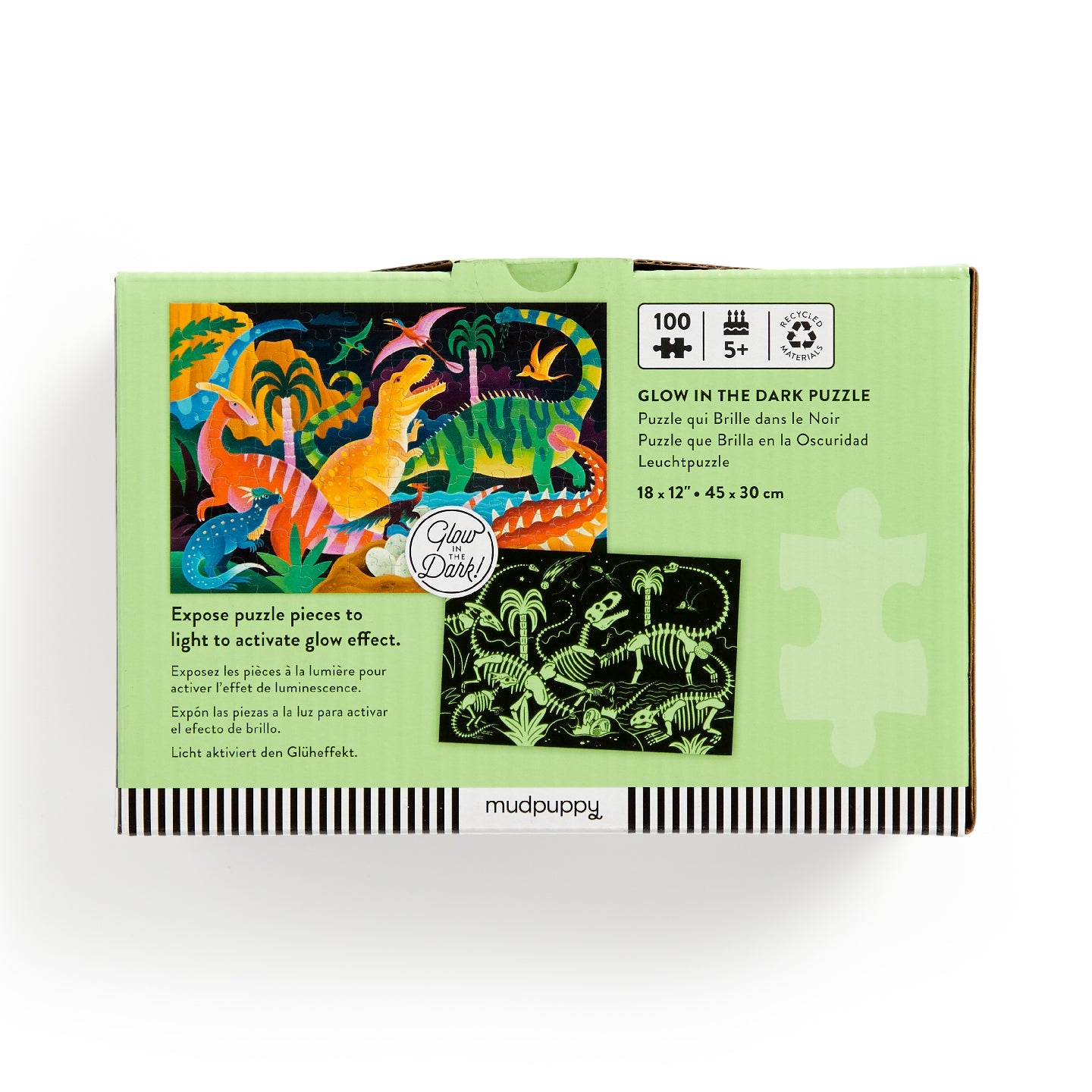 MUDPUPPY Dinosaur Park 100 Piece Glow in the Dark Puzzle
