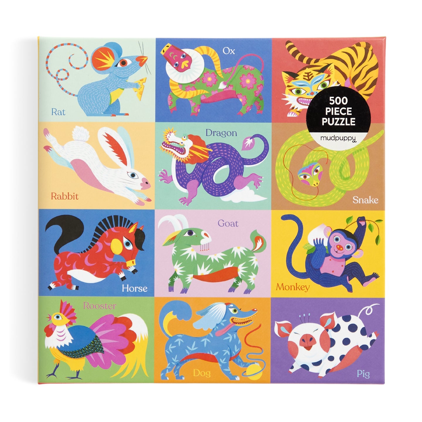 MUDPUPPY Chinese Zodiac 500 Piece Family Puzzle