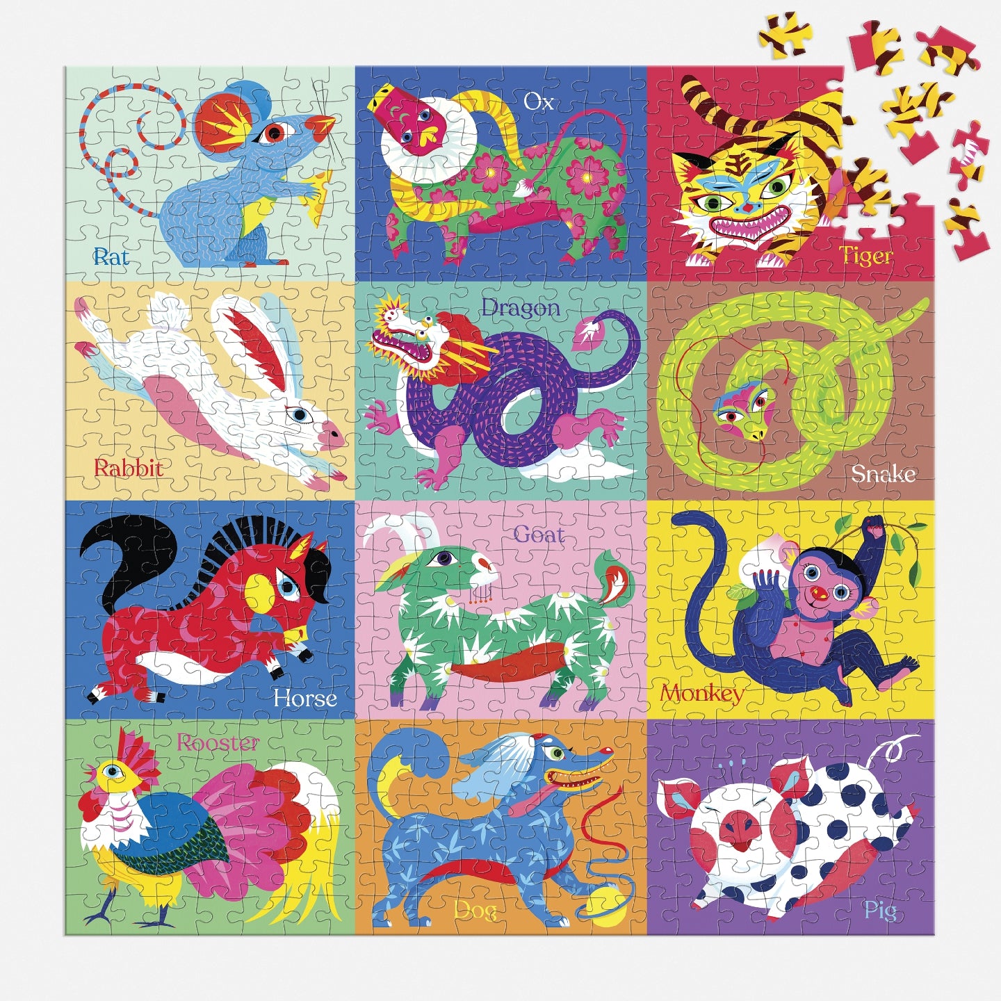 MUDPUPPY Chinese Zodiac 500 Piece Family Puzzle