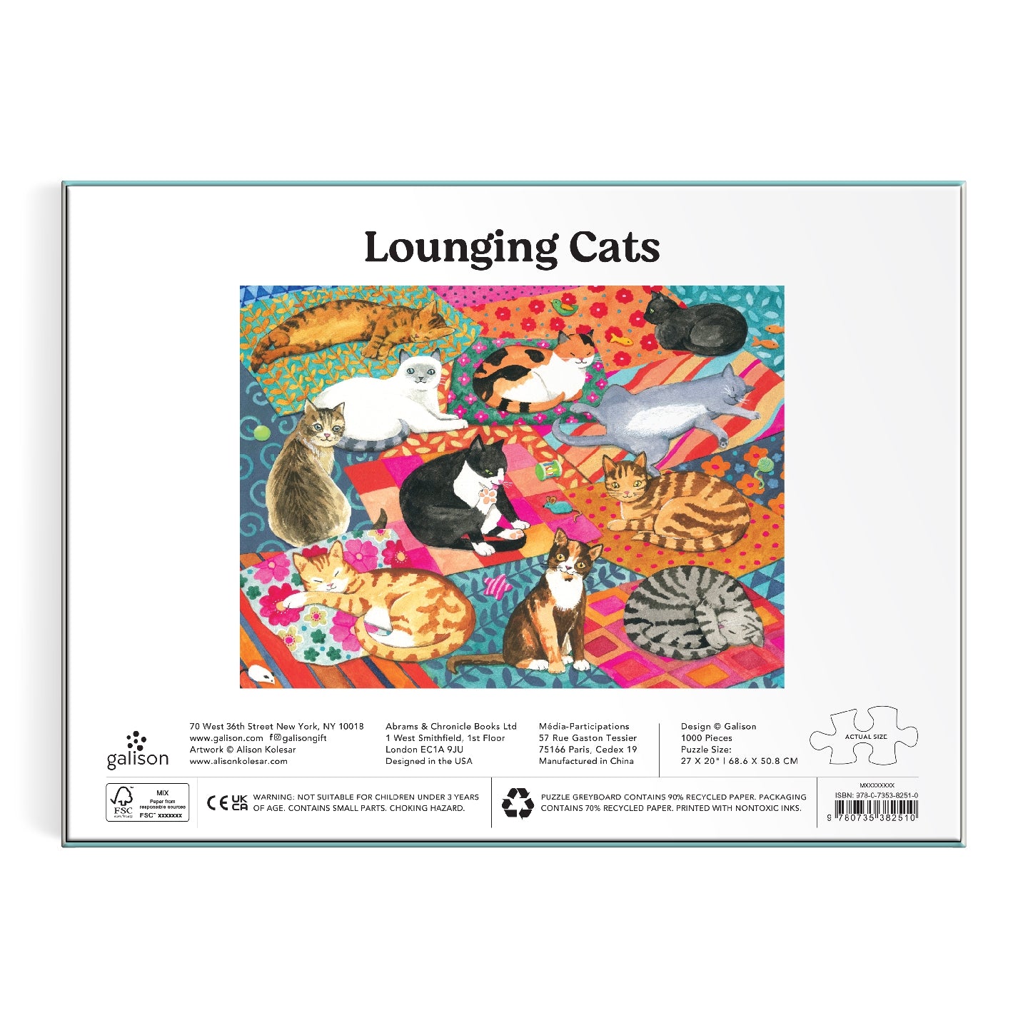 GALISON Lounging Cats 1000 Piece Puzzle