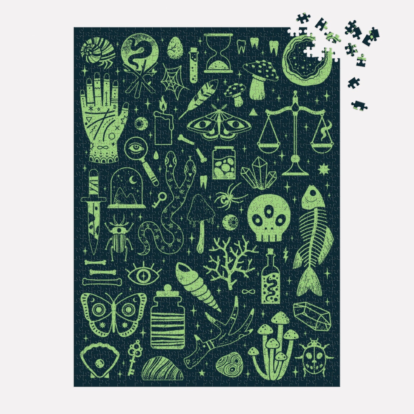 GALISON  Occult and Curious 1000 Piece Glow in the Dark Puzzle