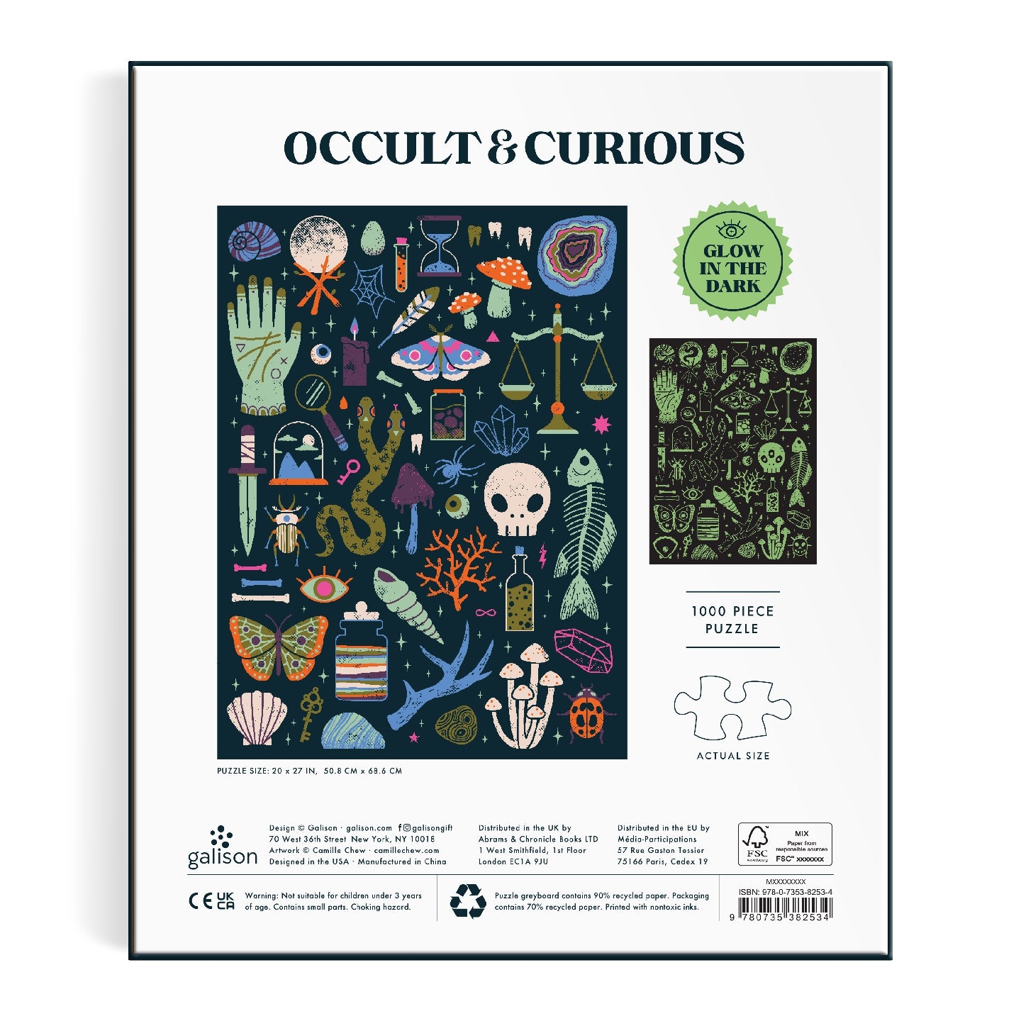 GALISON  Occult and Curious 1000 Piece Glow in the Dark Puzzle