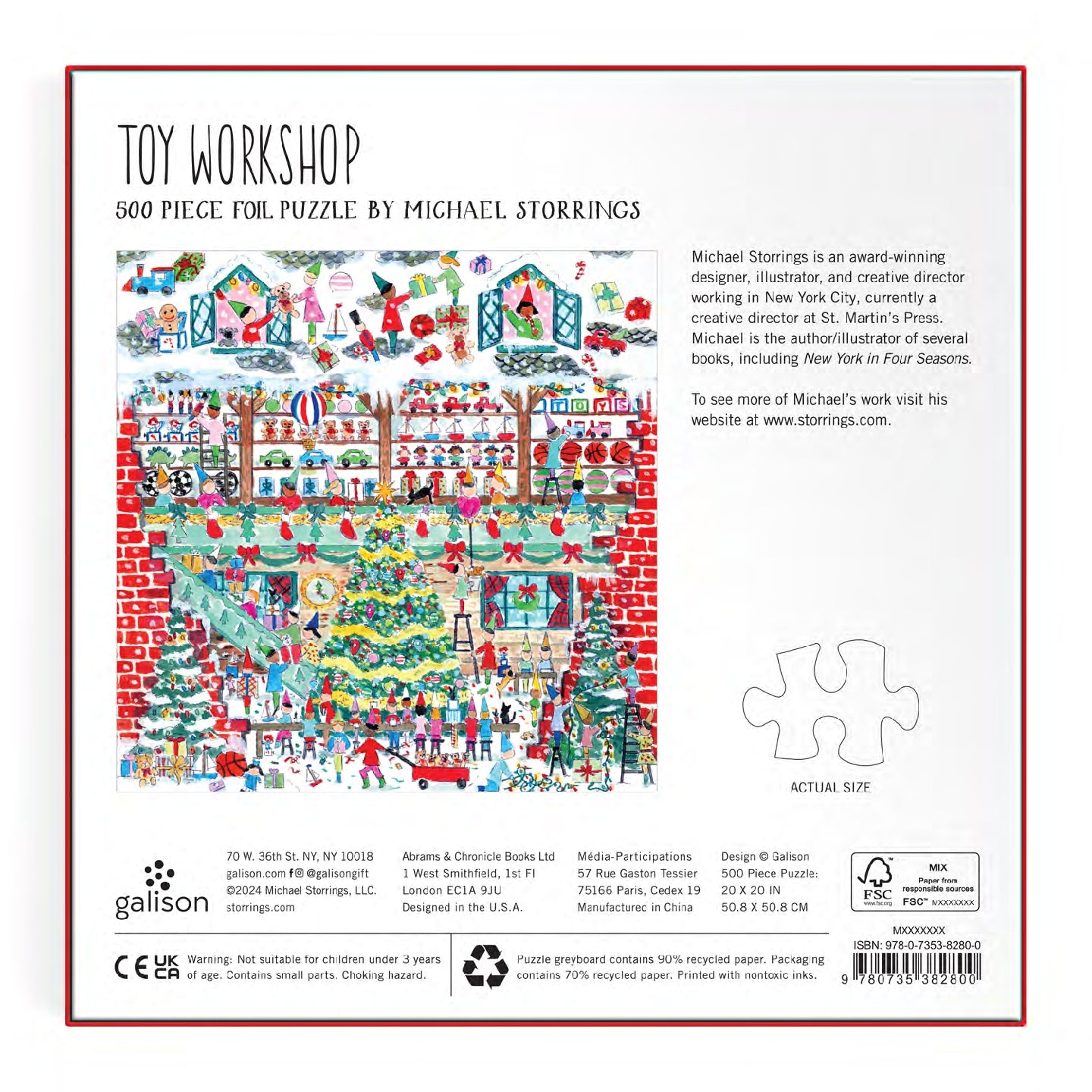 GALISON Michael Storrings Toy Workshop 500 Piece Foil Puzzle