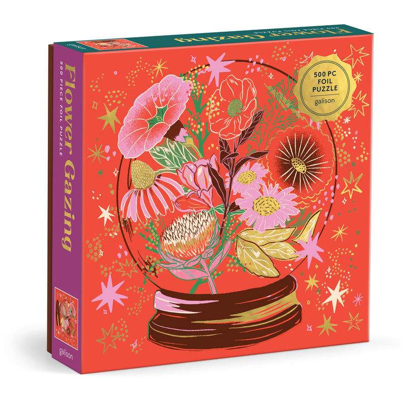 GALISON Flower Gazing 500 Piece Foil Puzzle