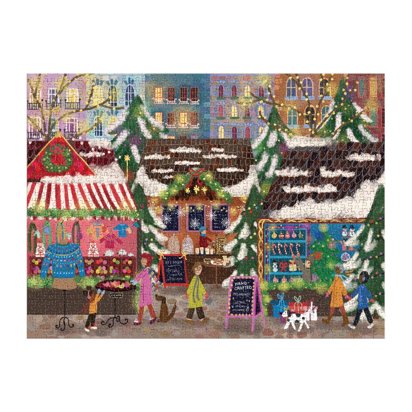 GALISON Joy Laforme Merry Market 1000 Piece Foil Puzzle in a Square Box
