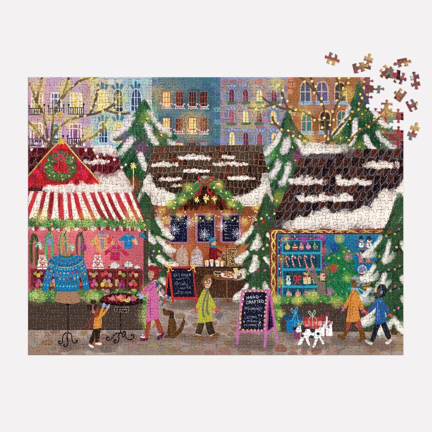 GALISON Joy Laforme Merry Market 1000 Piece Foil Puzzle in a Square Box