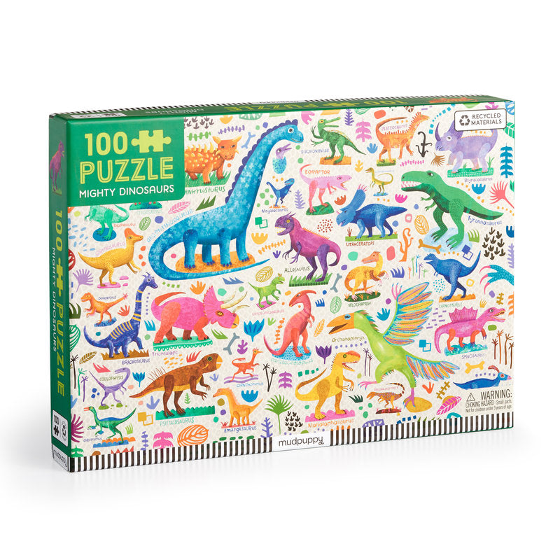 MUDPUPPY Mighty Dinosaurs 100 Piece Puzzle
