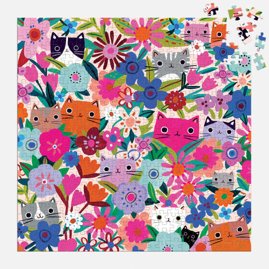 MUDPUPPY Blooming Cats 500 Piece Family Puzzle