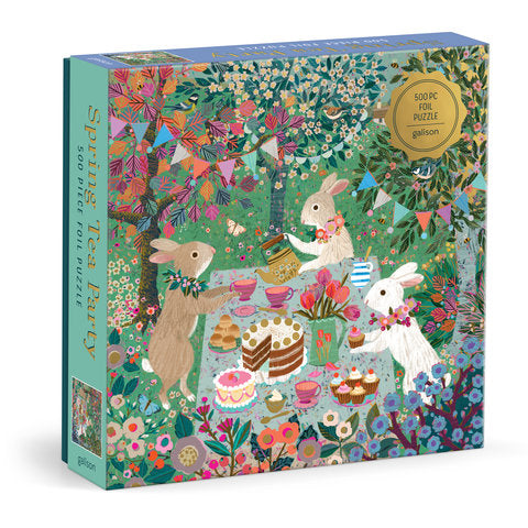 GALISON Spring Tea Party 500 Piece Foil Puzzle