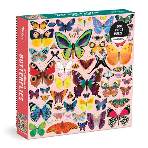 MUDPUPPY Brilliant Butterflies 500 Piece Family Puzzle