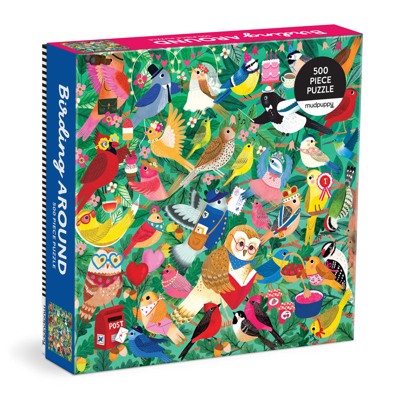 MUDPUPPY Birding Around 500 Piece Family Puzzle