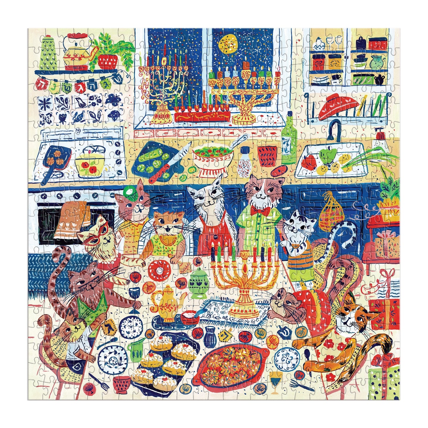 GALISON Happy Hanukcats 500 Piece Puzzle
