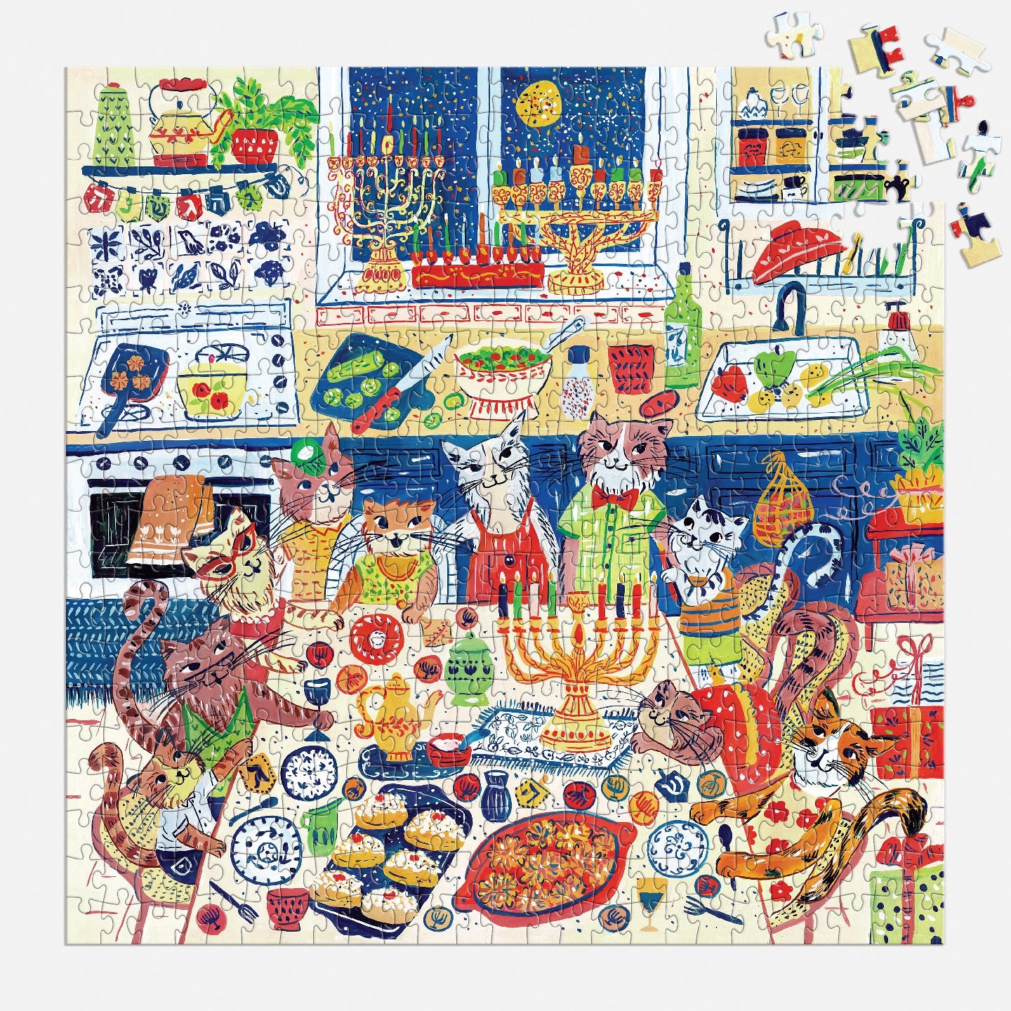 GALISON Happy Hanukcats 500 Piece Puzzle