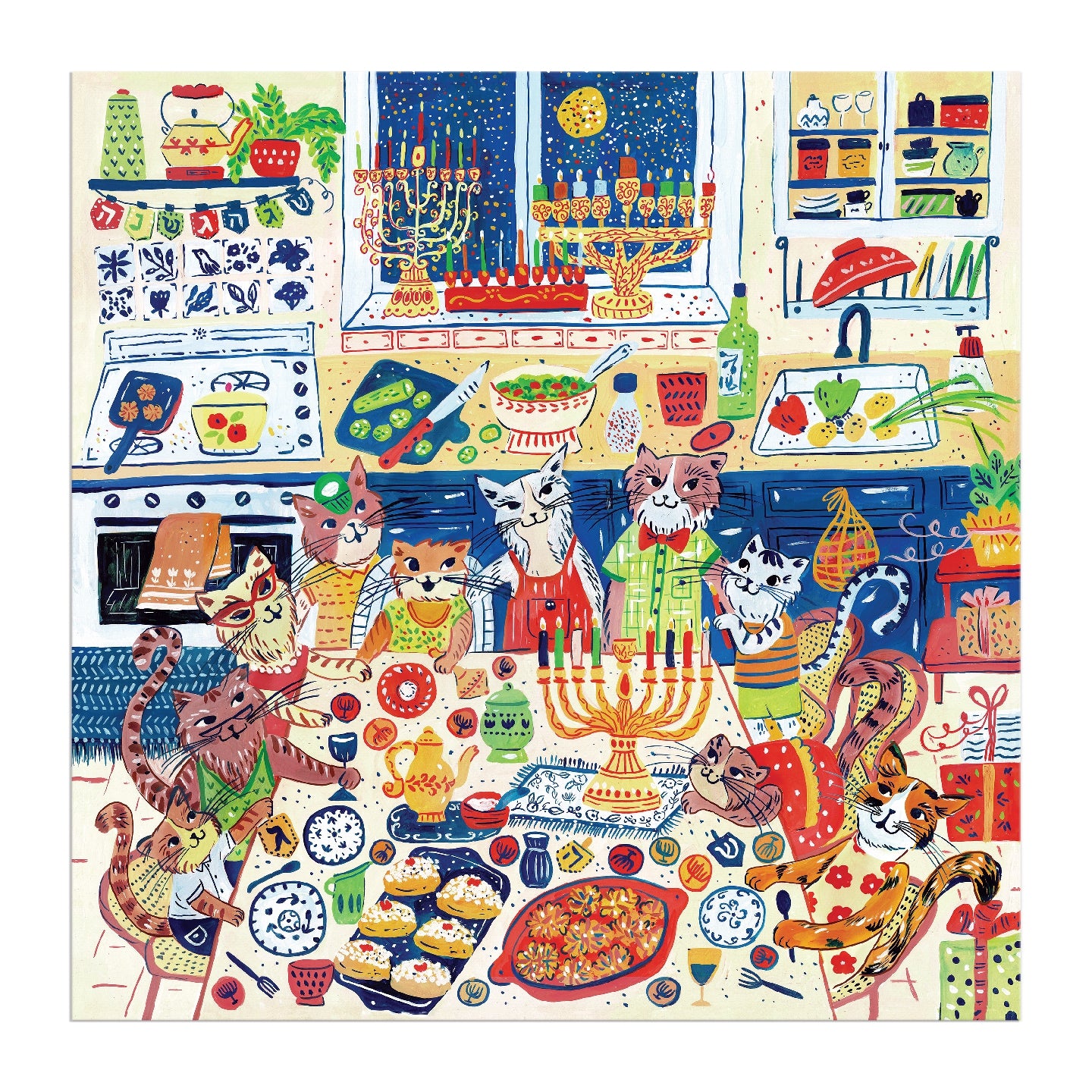 GALISON Happy Hanukcats 500 Piece Puzzle