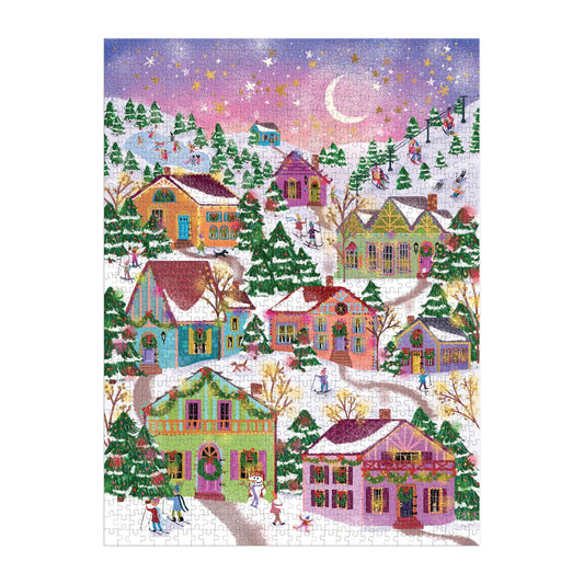 GALISON Joy Laforme Snowcap Village 1000 Piece Foil Puzzle