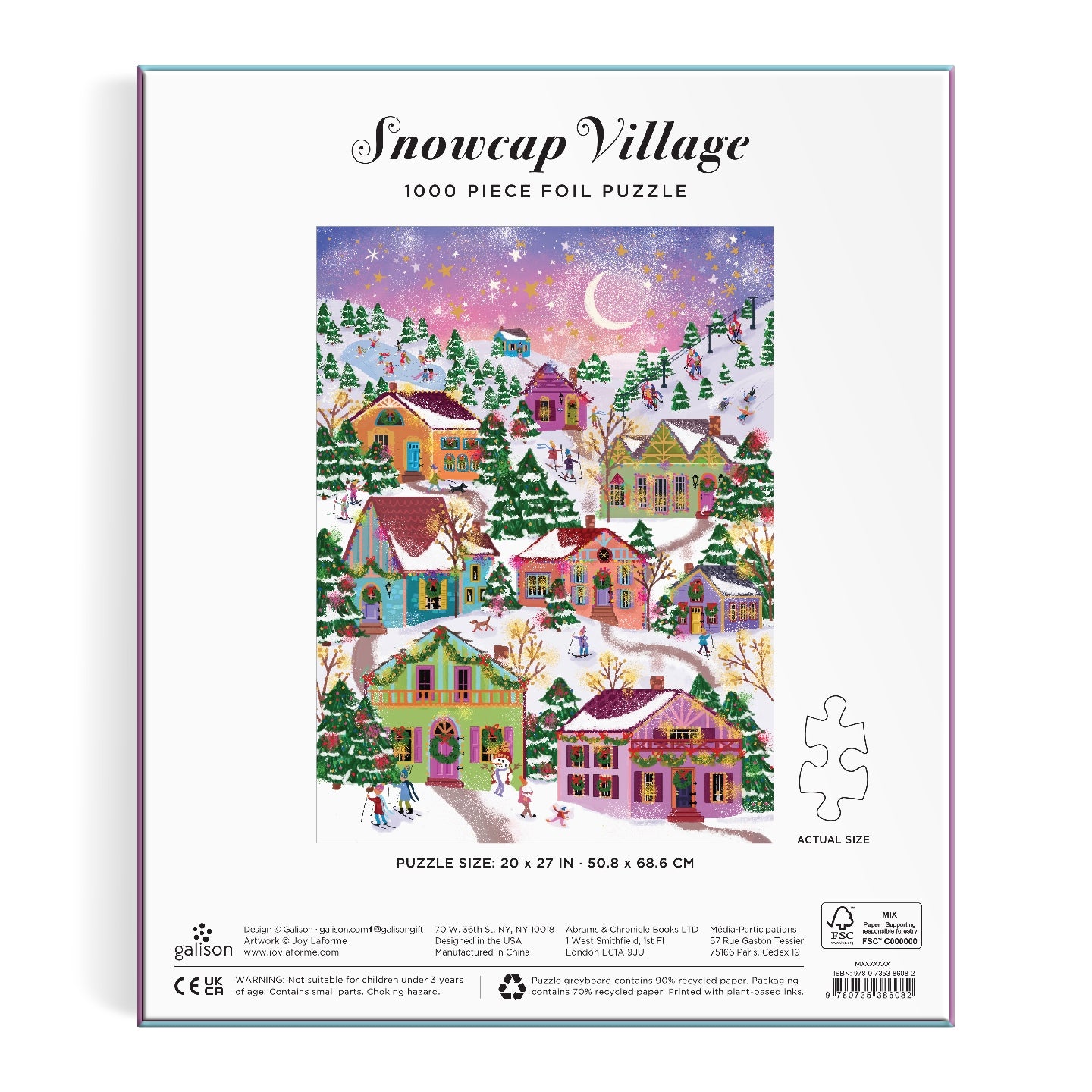 GALISON Joy Laforme Snowcap Village 1000 Piece Foil Puzzle