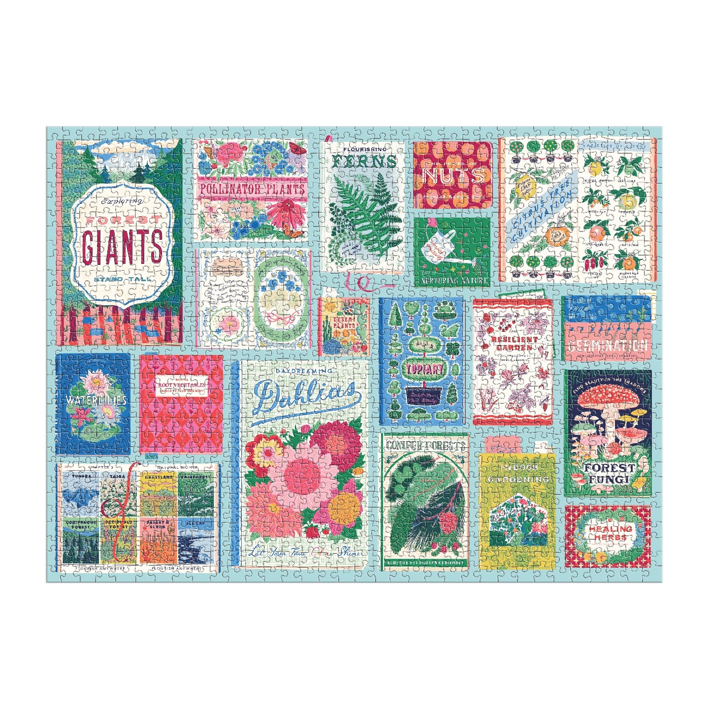 GALISON Ever Upward Botanist Bookshelf 1000 Piece Puzzle