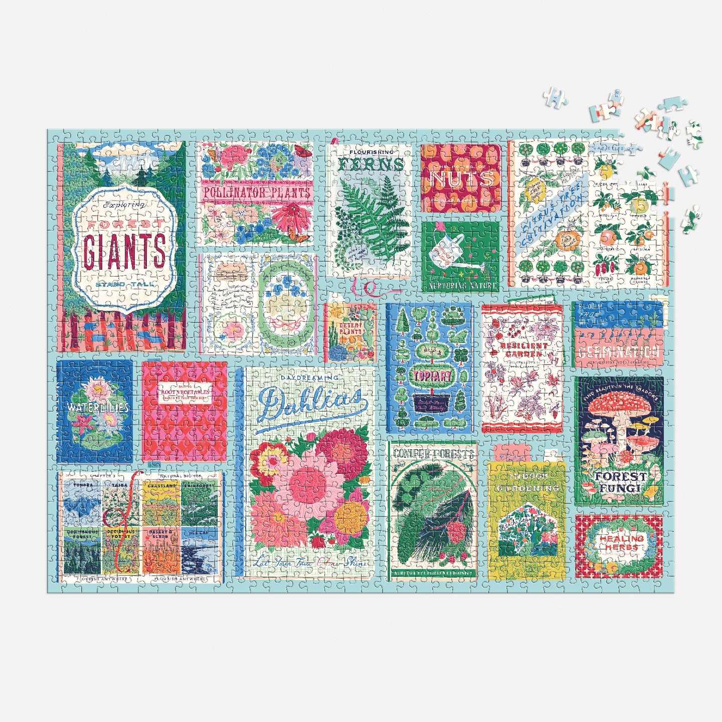 GALISON Ever Upward Botanist Bookshelf 1000 Piece Puzzle