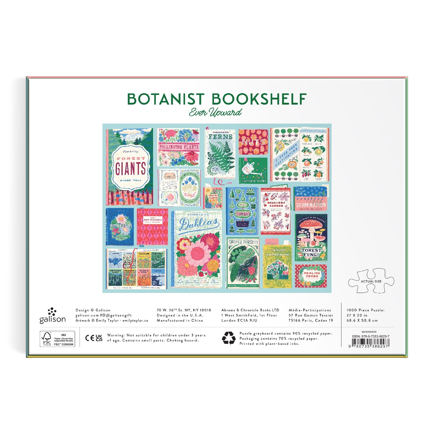 GALISON Ever Upward Botanist Bookshelf 1000 Piece Puzzle