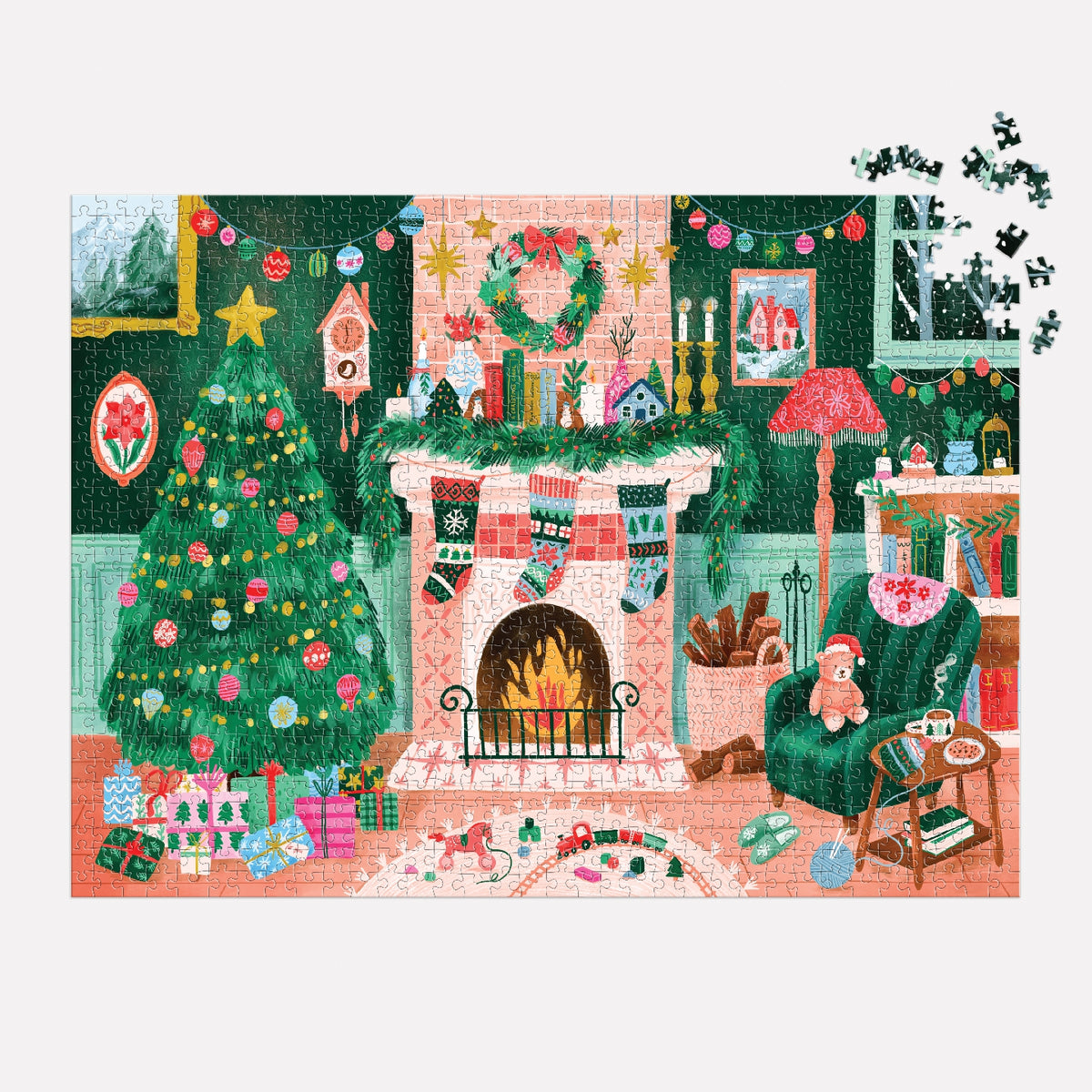GALISON Cozy by the Fireplace 1000 Piece Puzzle
