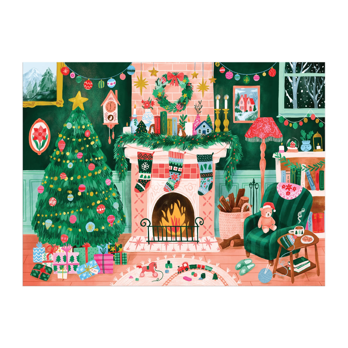 GALISON Cozy by the Fireplace 1000 Piece Puzzle