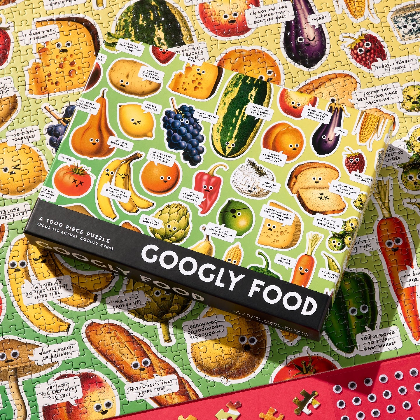 BRASS MONKEY Googly Food 1000 Piece Puzzle
