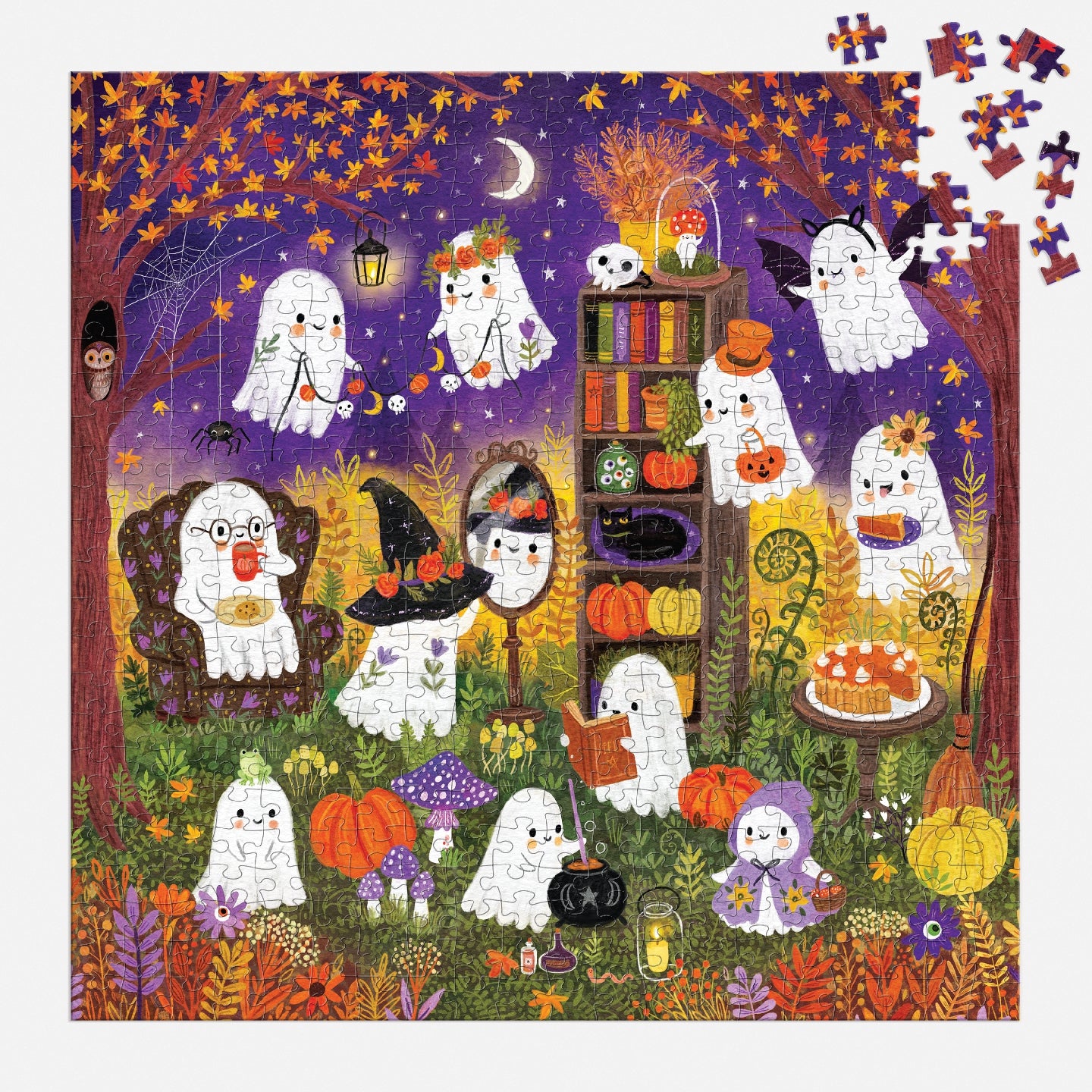 MUDPUPPY Ghostly Gathering 500 Piece Family Puzzle