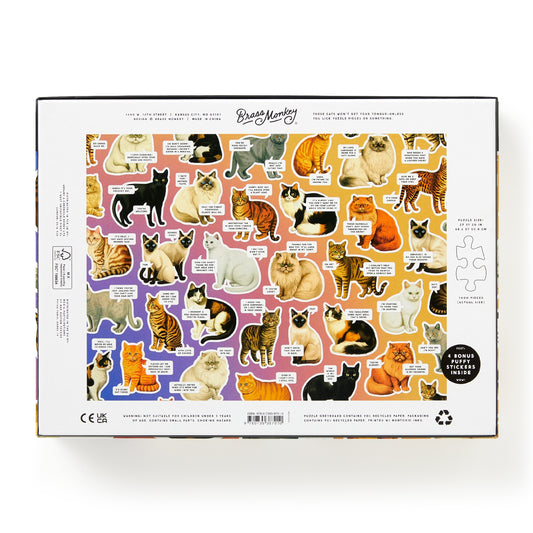BRASS MONKEY Moody Cats 1000 Piece Puzzle