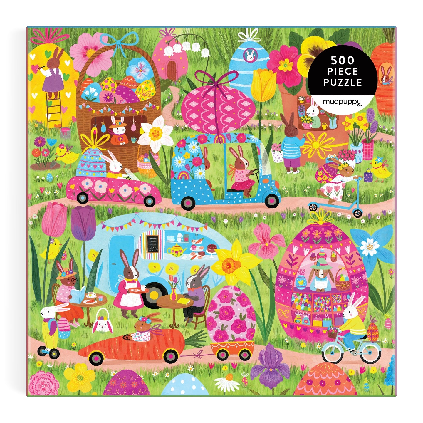 MUDPUPPY Hoppin' Around 500 Piece Family Puzzle