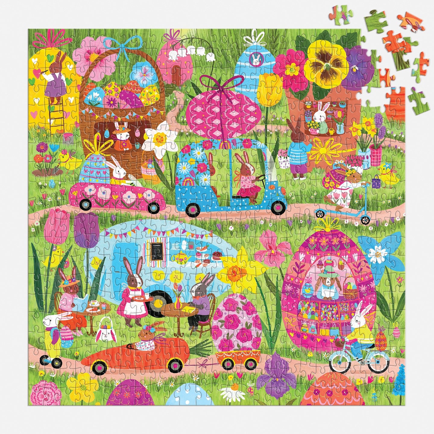MUDPUPPY Hoppin' Around 500 Piece Family Puzzle