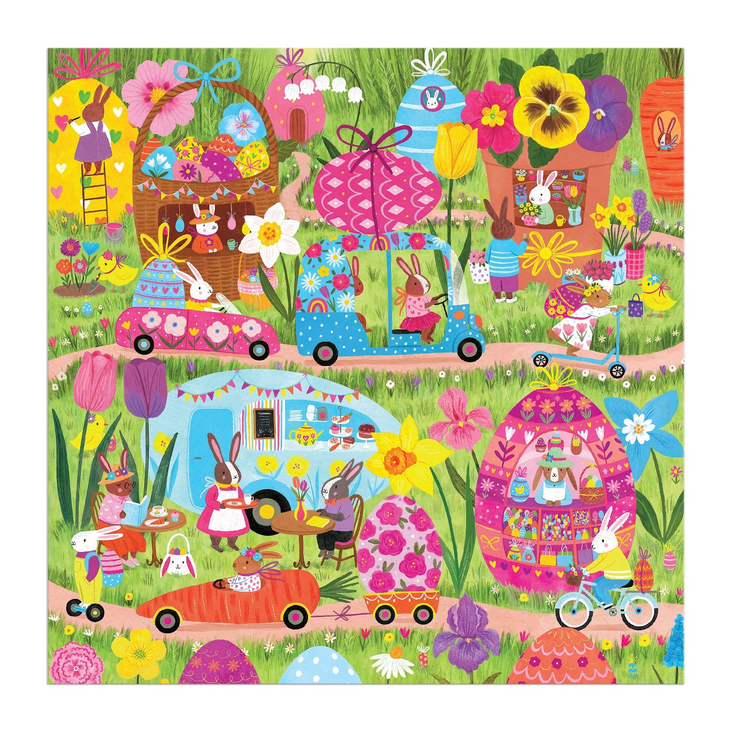 MUDPUPPY Hoppin' Around 500 Piece Family Puzzle