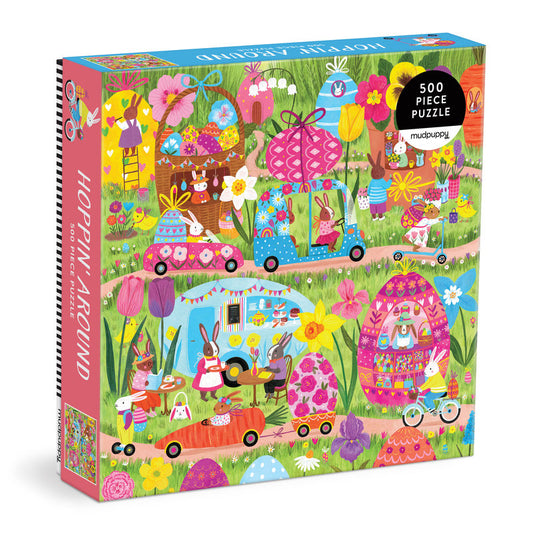 MUDPUPPY Hoppin' Around 500 Piece Family Puzzle