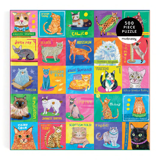 MUDPUPPY Purr-fect Portraits 500 Piece Family Puzzle