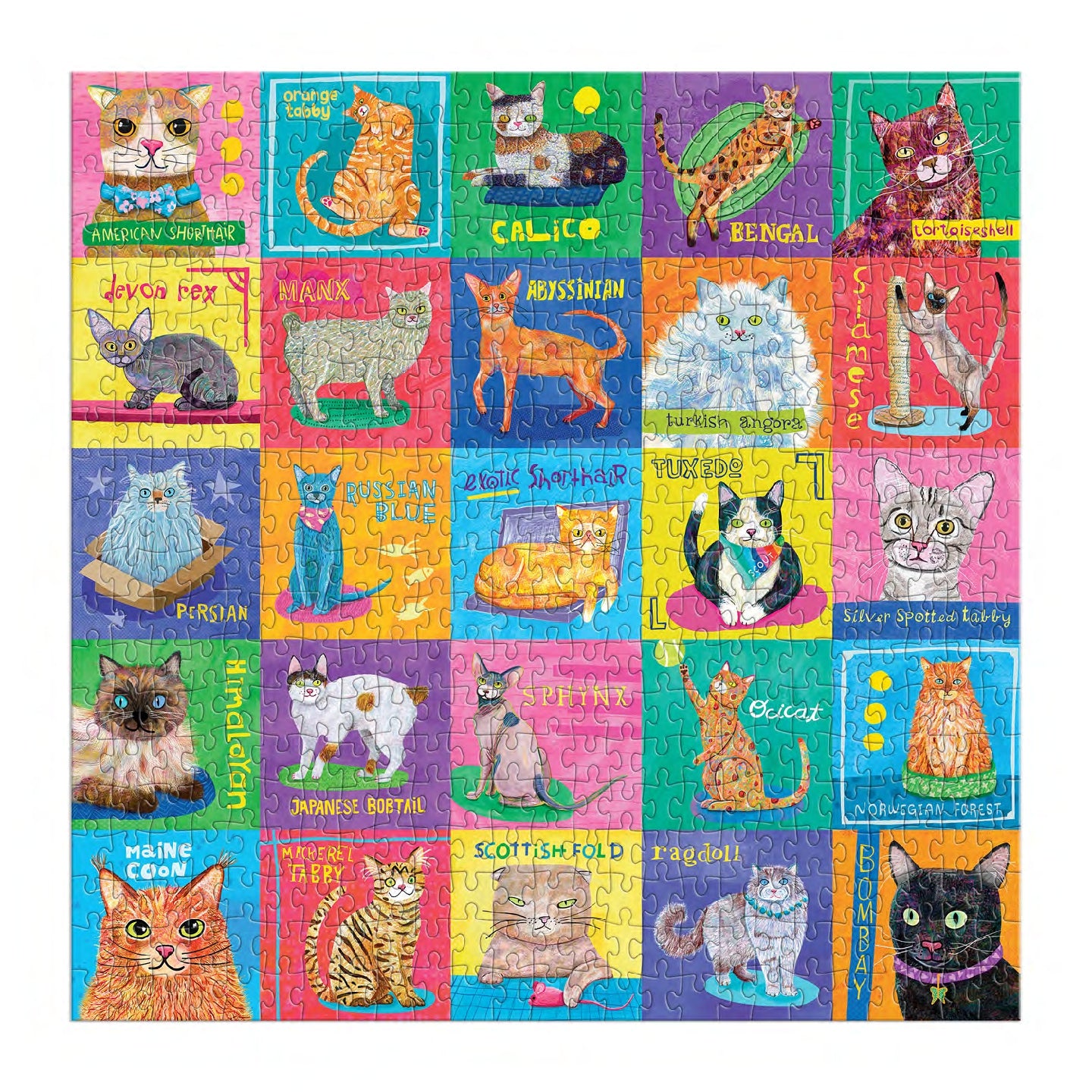 MUDPUPPY Purr-fect Portraits 500 Piece Family Puzzle