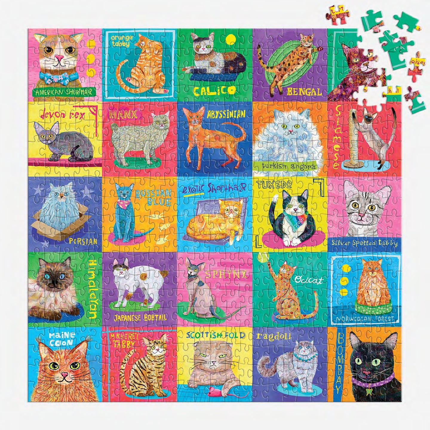 MUDPUPPY Purr-fect Portraits 500 Piece Family Puzzle
