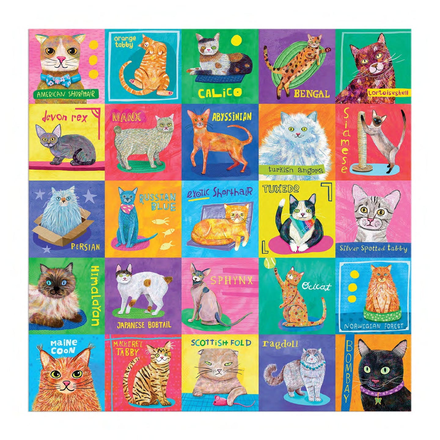 MUDPUPPY Purr-fect Portraits 500 Piece Family Puzzle
