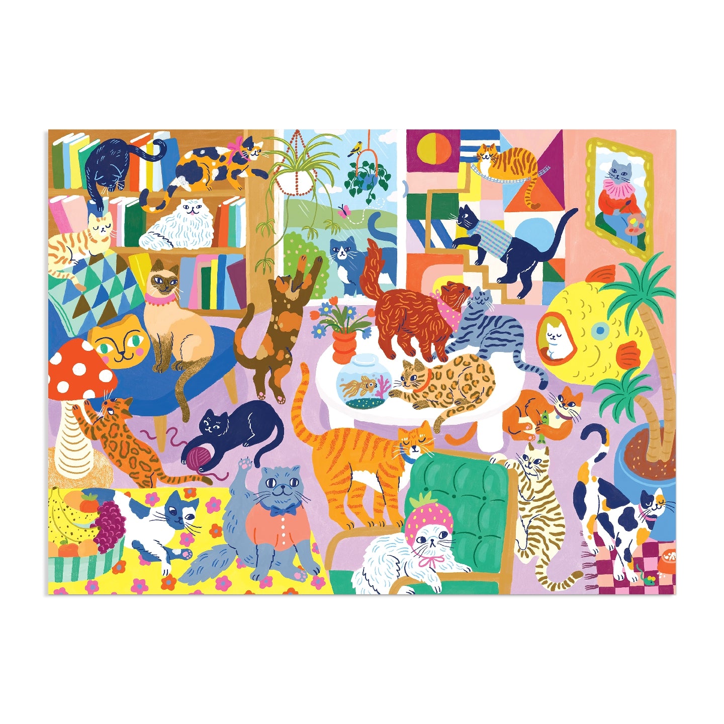 MUDPUPPY Cozy Cat Club 1000 Piece Family Puzzle