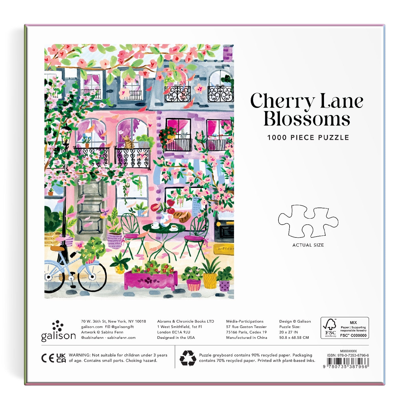 GALISON Cherry Lane Blossoms 1000 Piece Puzzle